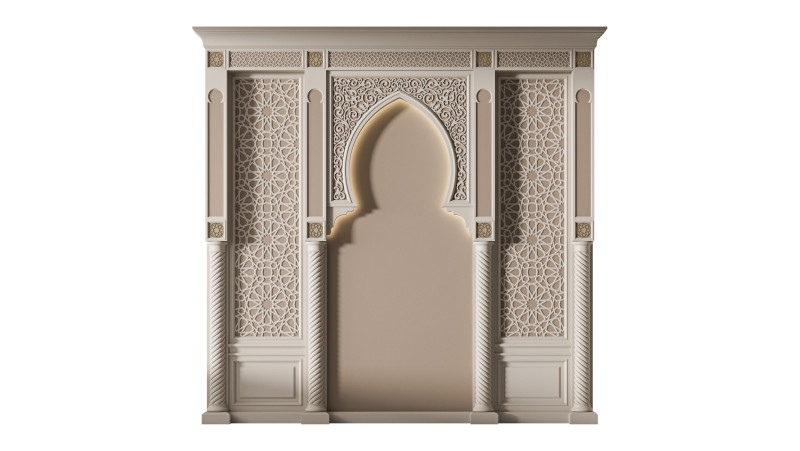 Arch 01 Arabic wall decor 3D Model .c4d .max .obj .3ds .fbx .stl .blend 