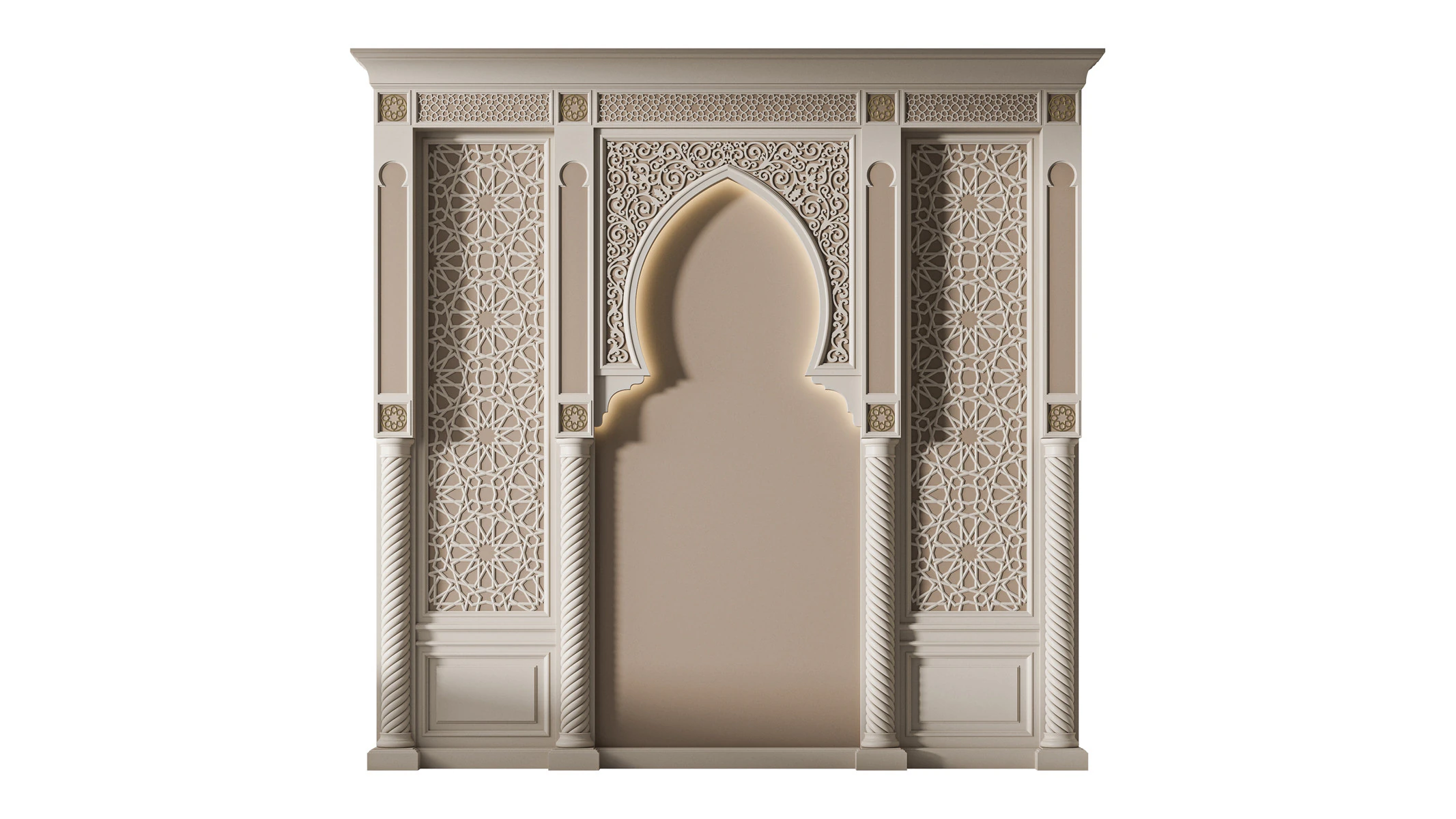 Arch 01 Arabic wall decor 3D Model .c4d .max .obj .3ds .fbx .stl .blend