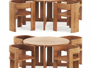 Collector Dining Table and Chairs by Kristina Dam 3D Model