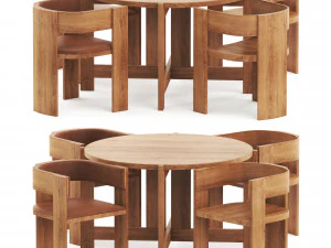 Kolekcjonerski st&oacute;ł i krzesła do jadalni marki Kristina Dam Model 3D