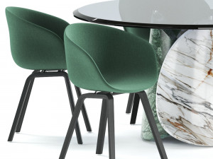 ABOUT A CHAIR AAC 23 chair and PETALO table 3D Модель