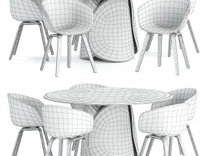 ABOUT A CHAIR AAC 23 chair and PETALO table 3D Модель
