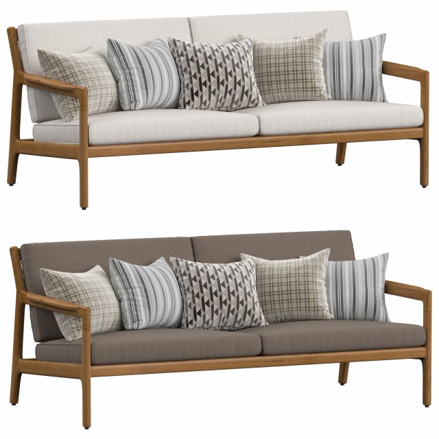 TEAK JACK sofa by Ethnicraft Model 3D .c4d .max .obj .3ds .fbx .stl .blend