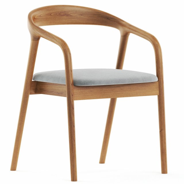 Wood chair 3D Модель .c4d .max .obj .3ds .fbx .stl .blend 