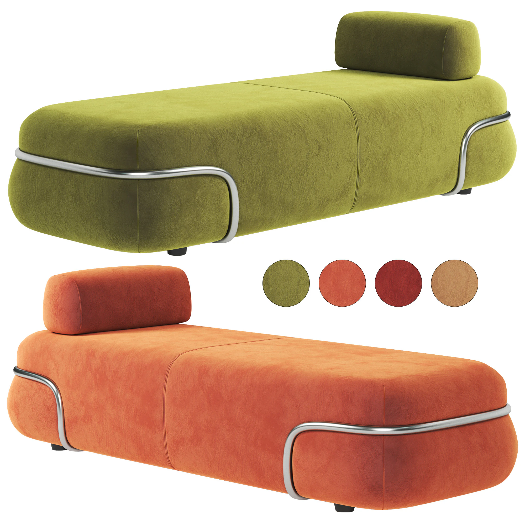 Baxter So Soft Daybed 3D Model .c4d .max .obj .3ds .fbx .stl .blend