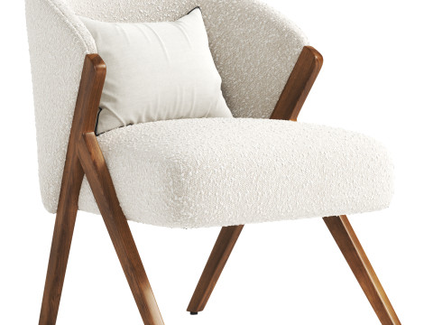 UPHOLSTERED BOUCLE ARMCHAIR ZARA 3D Model