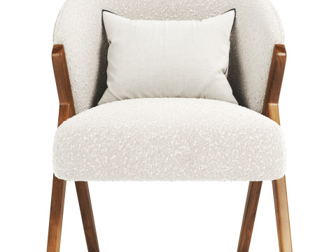 UPHOLSTERED BOUCLE ARMCHAIR ZARA Modelo 3D