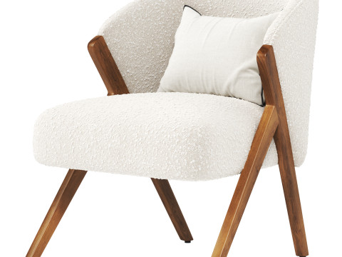UPHOLSTERED BOUCLE ARMCHAIR ZARA Modelo 3D