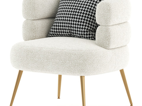 Upholstered Barrel Chair 3D Model