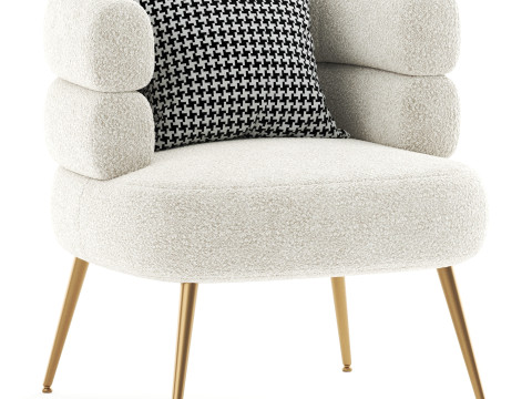 Upholstered Barrel Chair 3D Модель