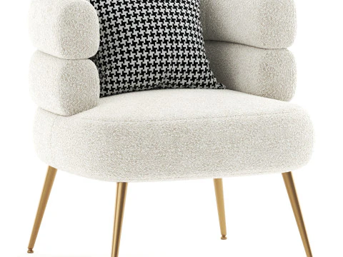 Upholstered Barrel Chair 3D Model