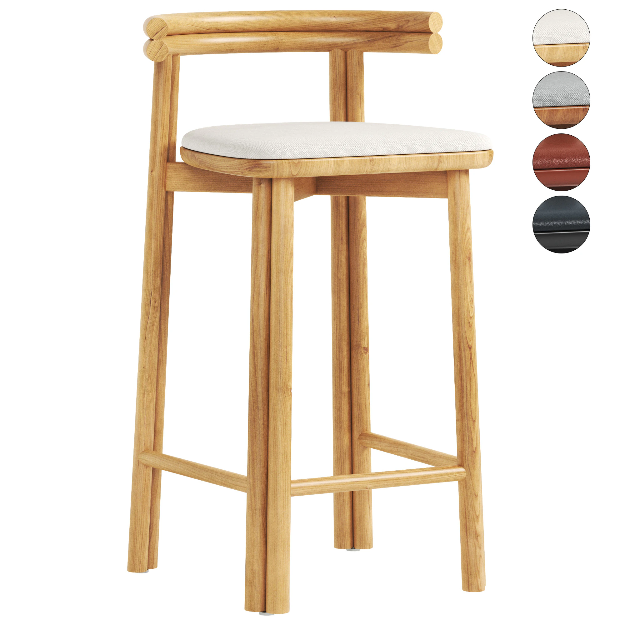 Twill Counter Chair 3D Model .c4d .max .obj .3ds .fbx .stl .blend