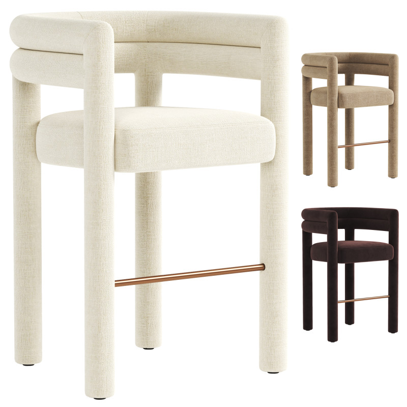 Tacova Bar Counter Stool Florence Cream 3Dモデル .c4d .max .obj .3ds .fbx .stl .blend