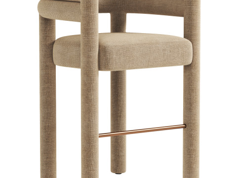 Tacova Bar Counter Stool Florence Cream 3Dモデル