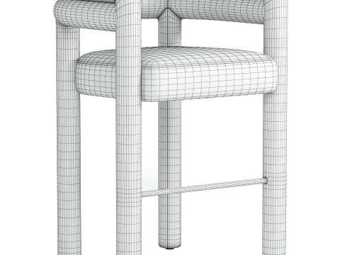 Tacova Bar Counter Stool Florence Cream 3Dモデル