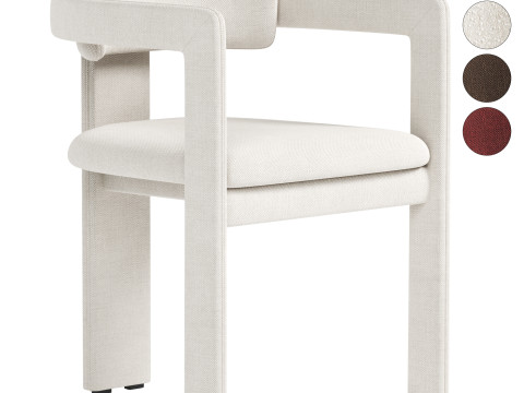 Rodin Upholstered Dining chair 3D Model