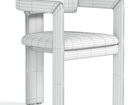 Rodin Upholstered Dining chair 3D Model