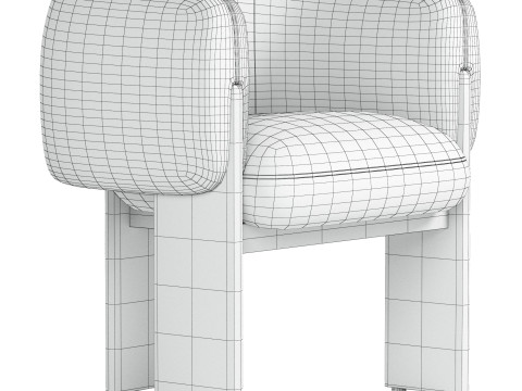Boucle Modern Dining Chair 3D Model