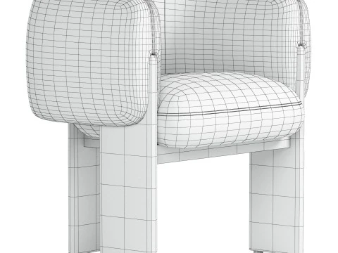 Boucle Modern Dining Chair 3D Model