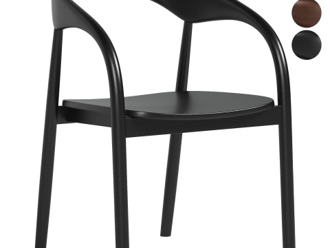 Camille wood chair Modello 3D