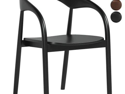 Krzesło drewniane Camille Model 3D