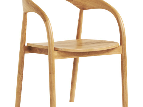 Camille wood chair Modelo 3D