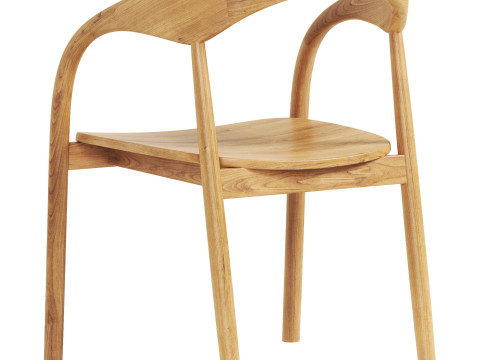 Camille wood chair Modelo 3D