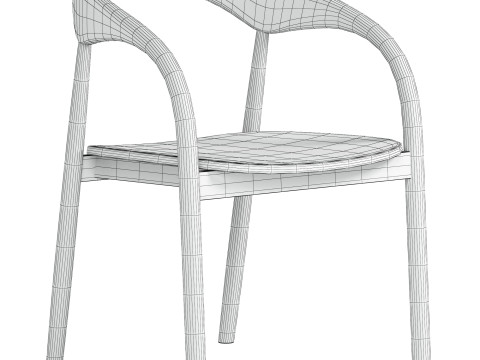 Camille wood chair Modelo 3D