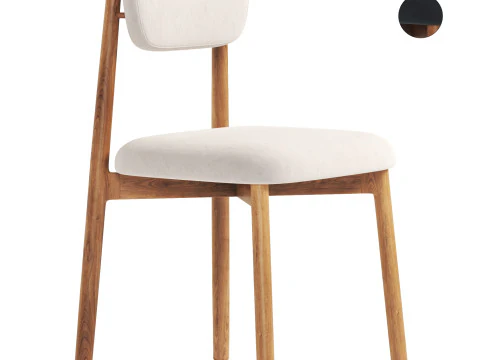 Обідній стілець з оксамиту та шкіри 3D Модель