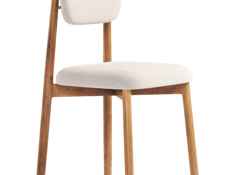 Velvet and Leather dining chair Modèle 3D
