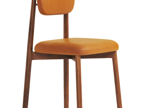 Velvet and Leather dining chair Modèle 3D