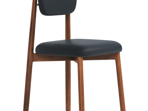 Velvet and Leather dining chair Modèle 3D