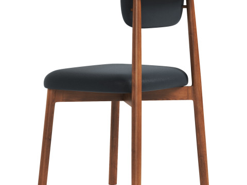 Velvet and Leather dining chair Modèle 3D