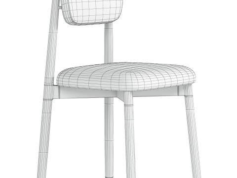 Velvet and Leather dining chair Modèle 3D