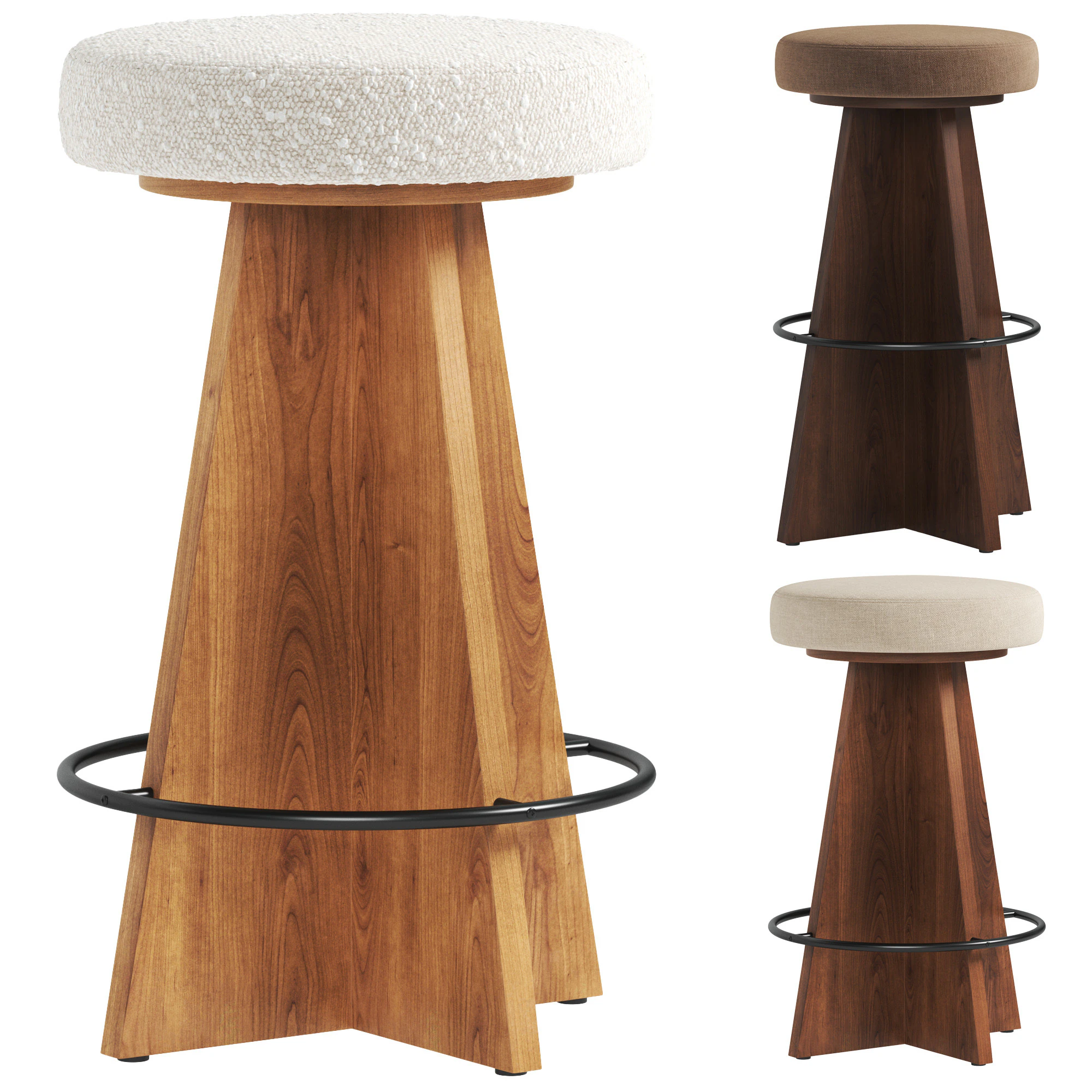 Damon Swivel Bar Counter Stool 3D Model .c4d .max .obj .3ds .fbx .stl .blend 