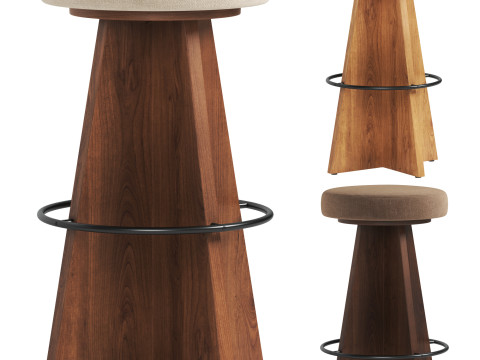 Damon Swivel Bar Counter Stool Model 3D