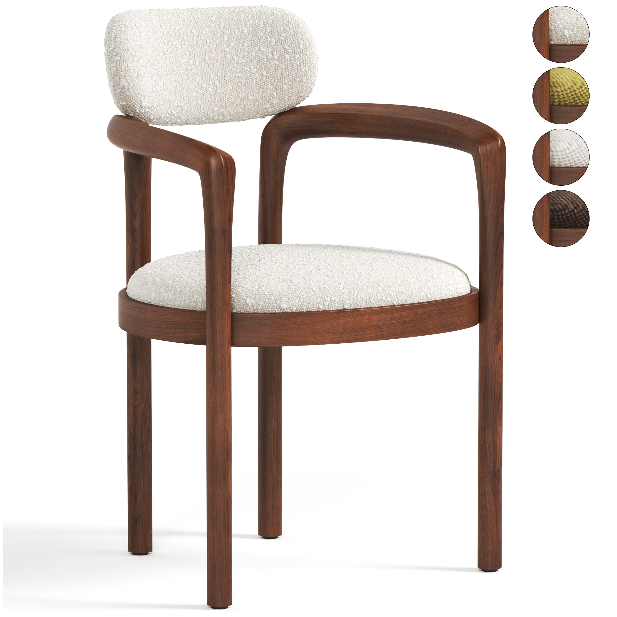 Dione Dining Chair 3D Model .c4d .max .obj .3ds .fbx .stl .blend 