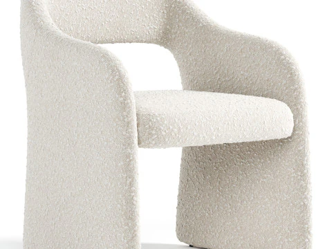 Fintan Boucle Dining Chair 3D Model