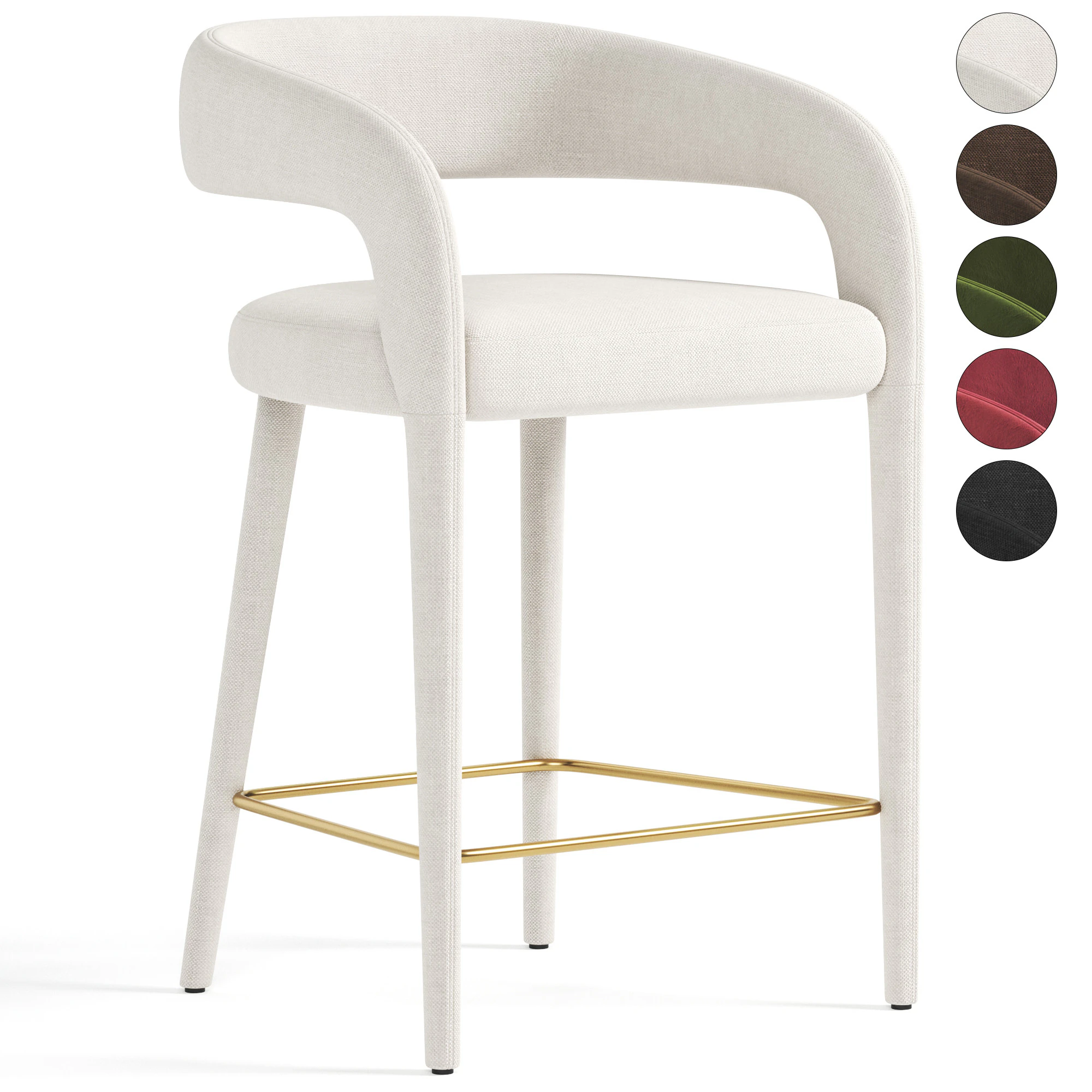 Lisette Counter Stool 3D Model .c4d .max .obj .3ds .fbx .stl .blend