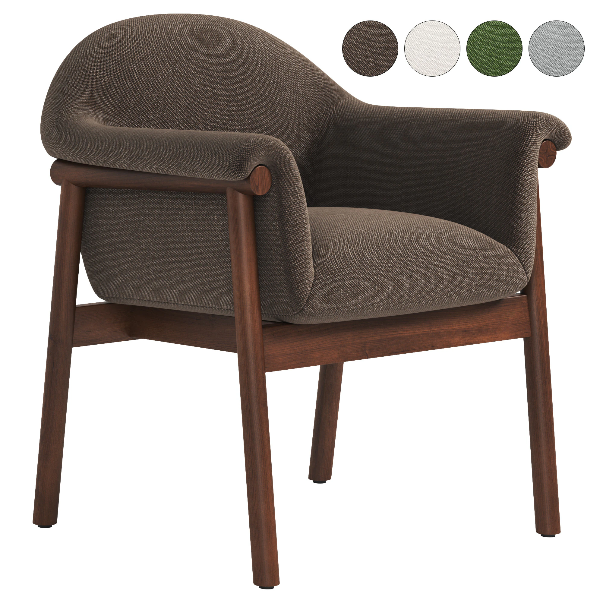 Loli Boucle Dining Armchair 3D Model .c4d .max .obj .3ds .fbx .stl .blend 