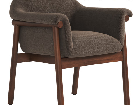 Loli Boucle Dining Armchair 3D Model