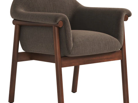 Loli Boucle Dining Armchair 3D Model