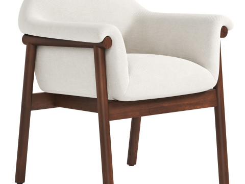 Loli Boucle Dining Armchair Model 3D