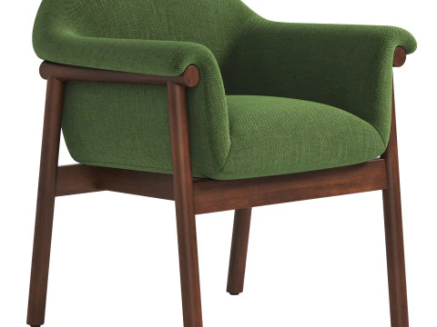 Loli Boucle Dining Armchair 3D Model
