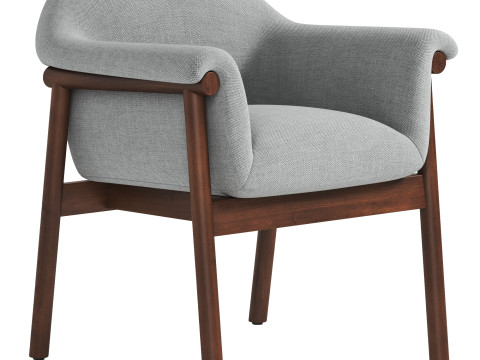 Loli Boucle Dining Armchair Model 3D