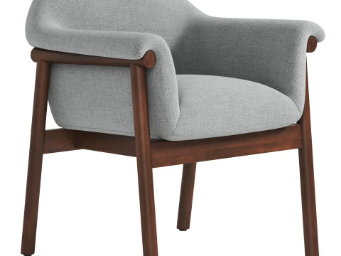 Loli Boucle Dining Armchair 3D Model