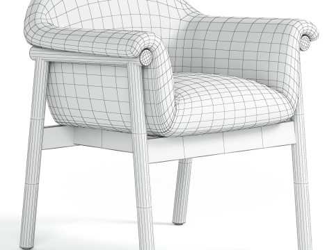 Loli Boucle Dining Armchair Model 3D
