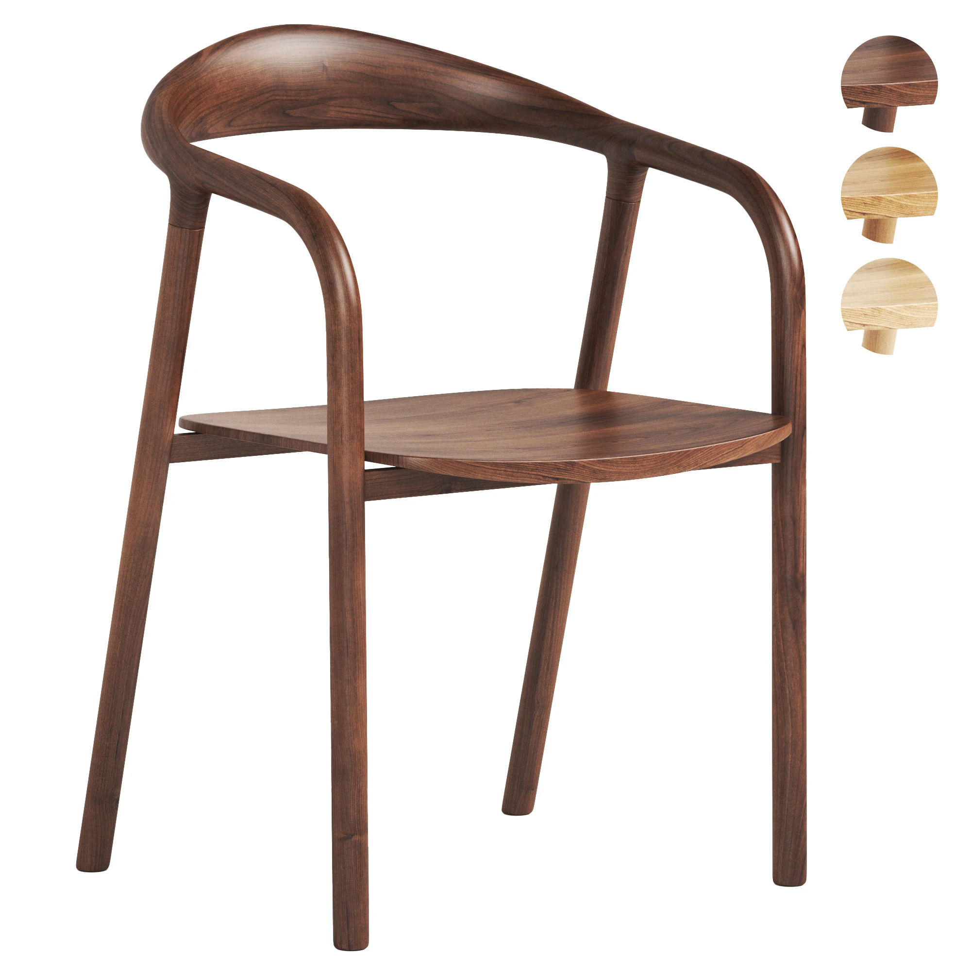 Lugano chair 3D Model .c4d .max .obj .3ds .fbx .stl .blend
