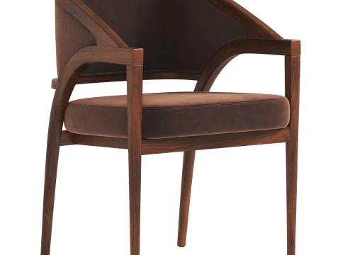 Aimee Upholstered Back Dining chair 3D Model