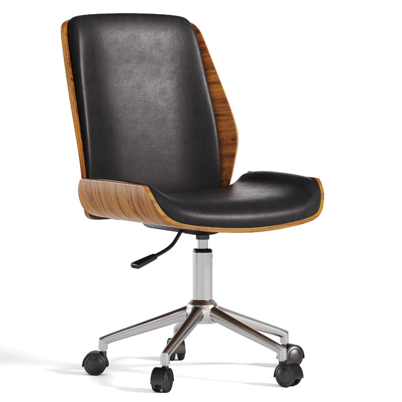 Alfordson Home Office Chair Wooden Model 3D .c4d .max .obj .3ds .fbx .stl .blend 